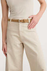 F&F High Rise Wide Leg Cropped Jeans - Off-White