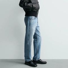 Zara Classic Solid Slim Ice Blue Jeans