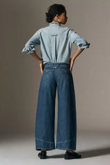 Pilcro Full Curve High-Rise Barrel Jeans - Blue