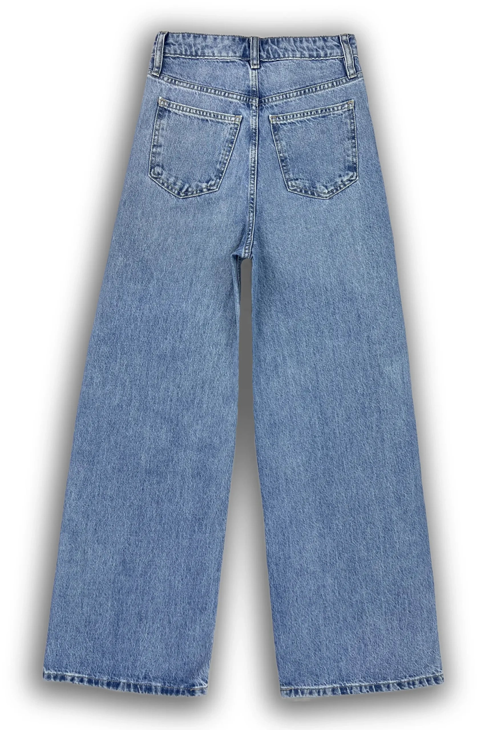 F&F High Rise Wide Leg Jeans - Light Blue