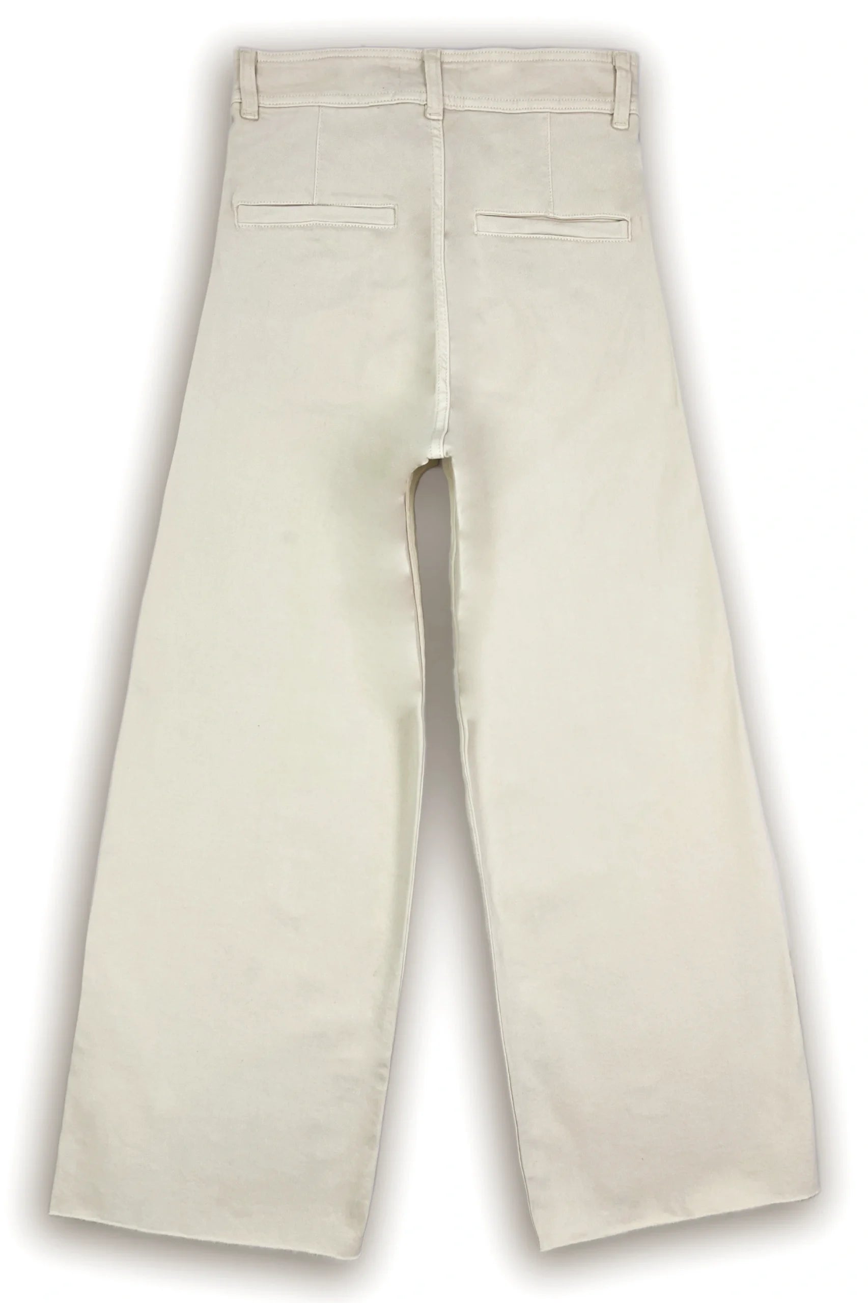 F&F High Rise Wide Leg Cropped Jeans - Off-White