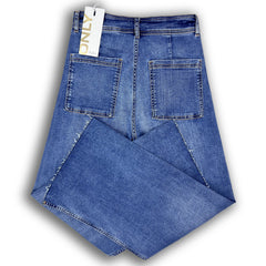 Only High Waist Wide Leg Cropped Jeans - Blue