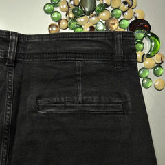Wide Leg Cropped Jeans - Black