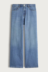 F&F High Rise Wide Leg Jeans - Light Blue
