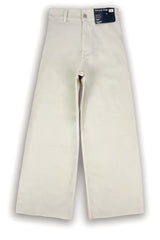 F&F High Rise Wide Leg Cropped Jeans - Off-White