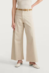 F&F High Rise Wide Leg Cropped Jeans - Off-White