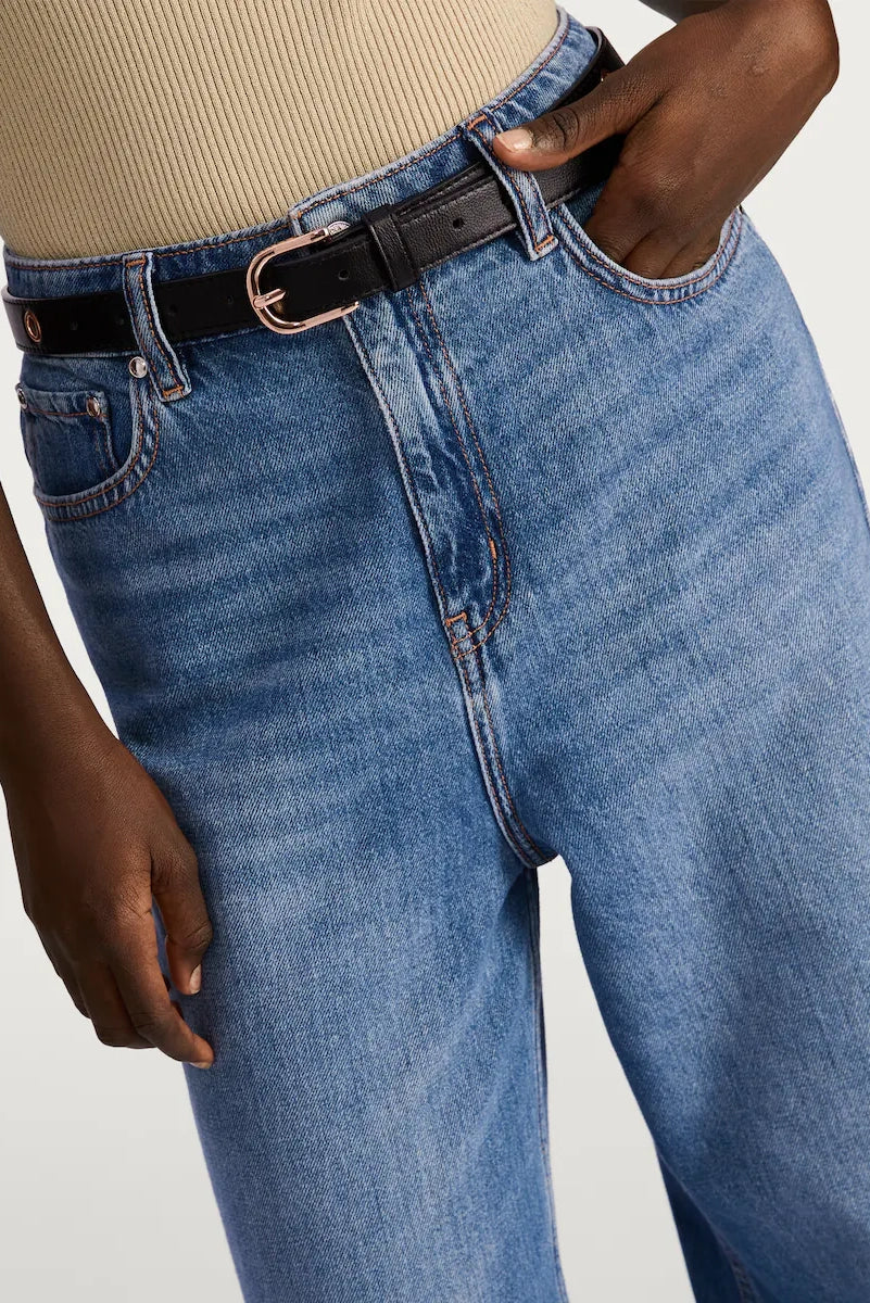 F&F High Rise Wide Leg Jeans - Light Blue