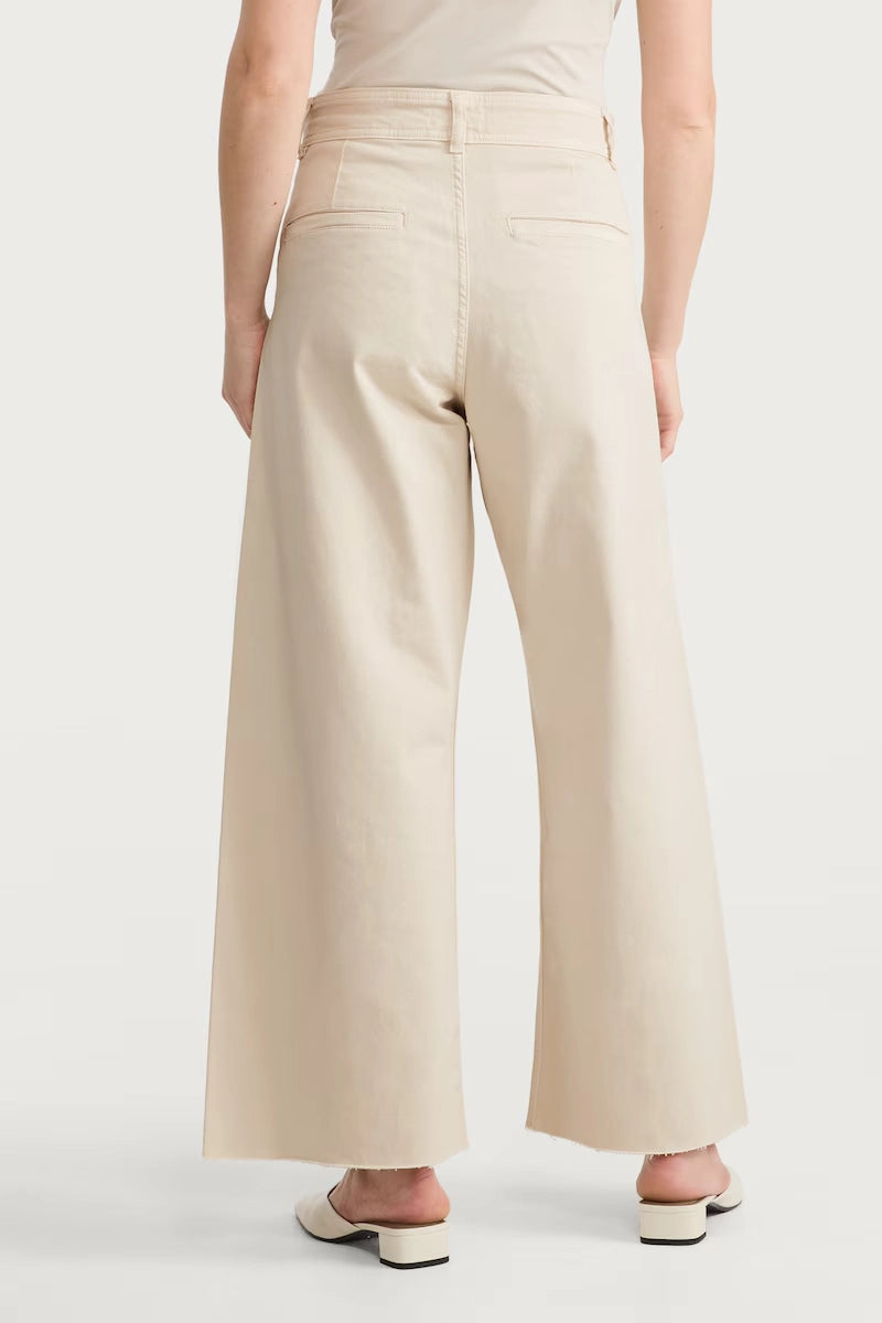 F&F High Rise Wide Leg Cropped Jeans - Off-White