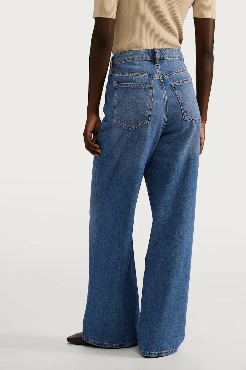 F&F High Rise Wide Leg Jeans - Light Blue