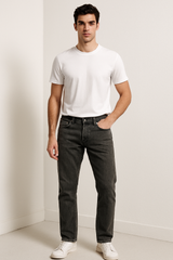 Zara Classic Solid Slim Gray Jeans