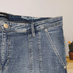 Nova Men Slim Fit Cargo Jeans - Light Blue