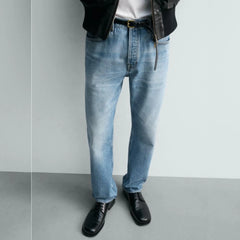 Zara Classic Solid Slim Ice Blue Jeans