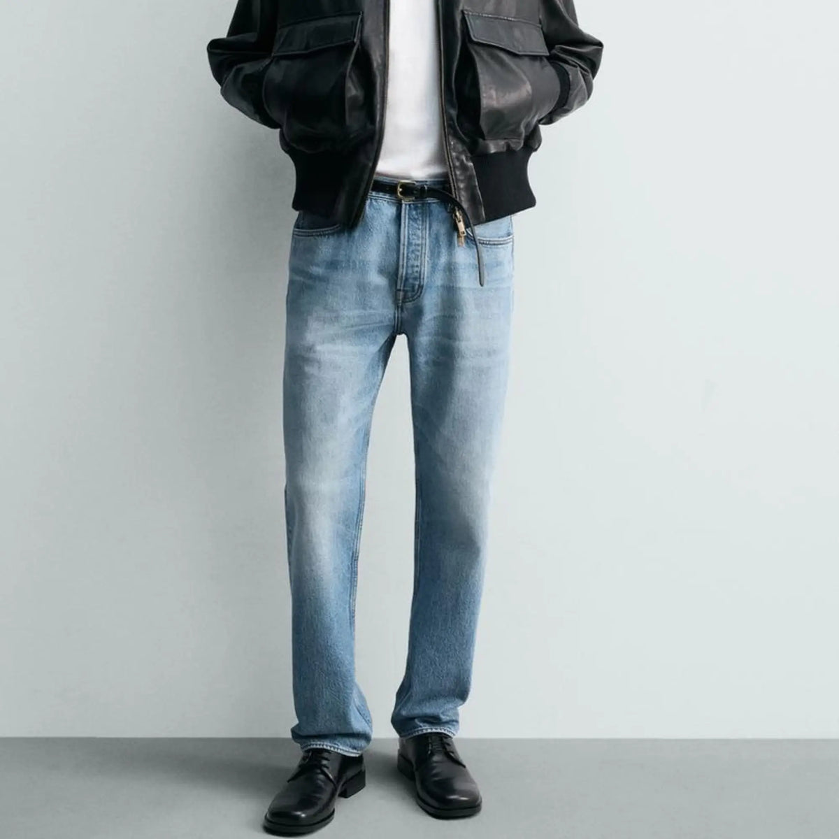 Zara Classic Solid Slim Ice Blue Jeans